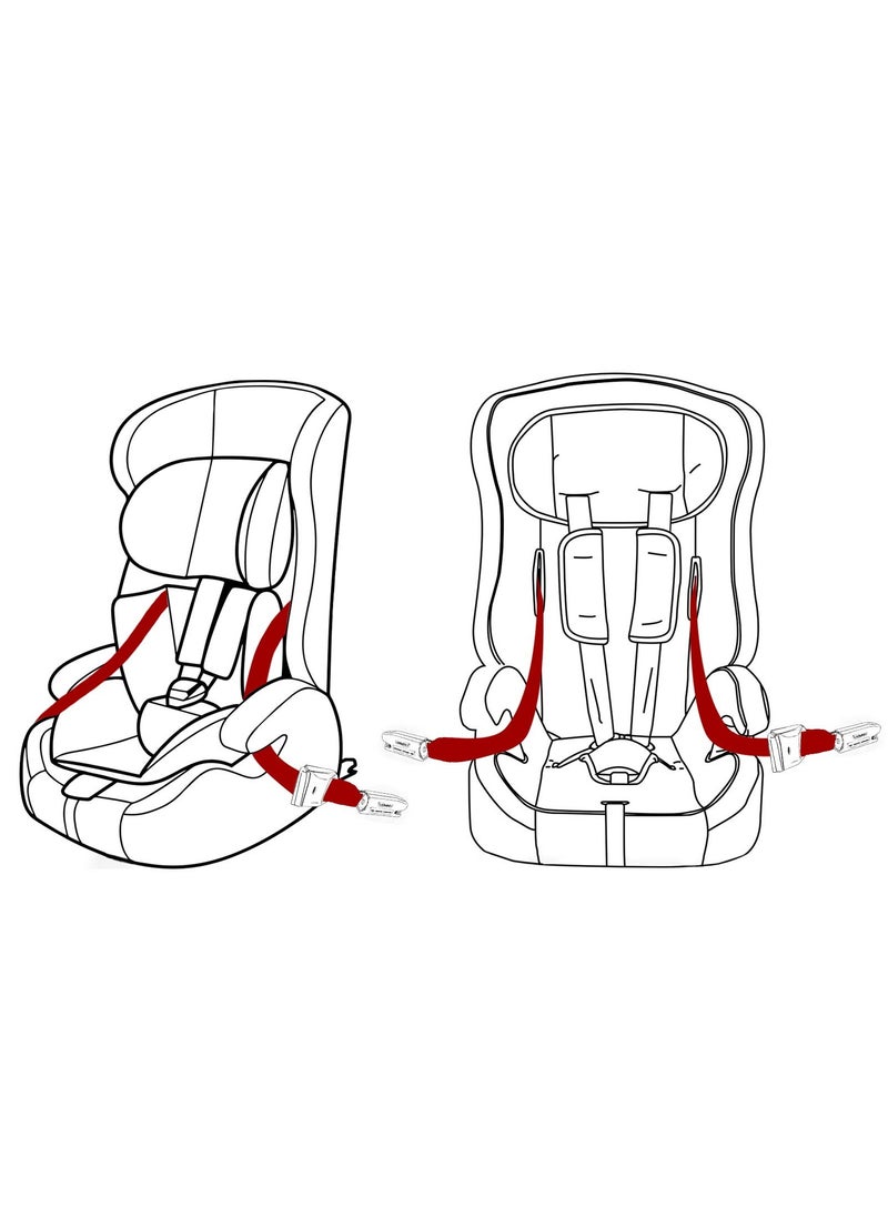 XiuWoo ISOFIX Car Seat Strap Adjustable Retractable Versatile Fixing Strap Seats Belt, Compatible with General ISOFIX Baby Seat Car, Fixing Straps with Latch Interface, withstand 15000N Tension  - Image 2