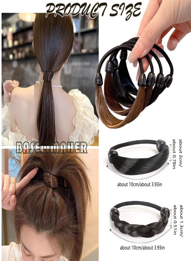 BASEMMAHER 8Pcs Wig Hair Ties Braided Hair Elastic Rope Synthetic Wig Imitation Head Ropes Ponytail Holders Rubber Hair Band Hair Accessories for Women Girls Daily Party Hair Styling - Image 2