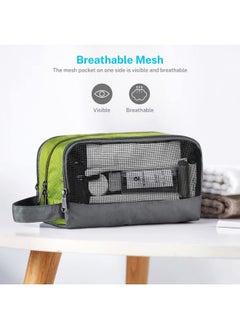Gonex Travel Toiletry Bag Nylon, Dopp Kit Shaving Bag Toiletry Organizer Green  - Image 3