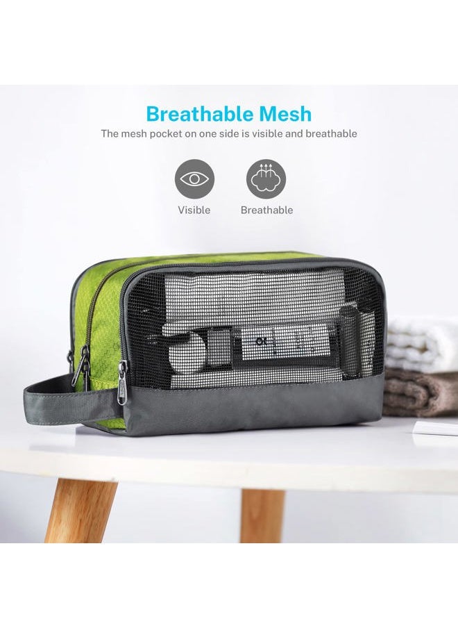 Gonex - Travel Toiletry Bag Nylon, Dopp Kit Shaving Bag Toiletry Organizer Green - Image 1