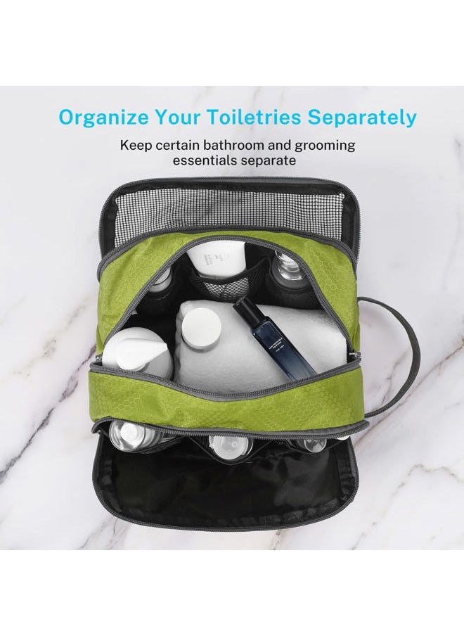 Gonex - Travel Toiletry Bag Nylon, Dopp Kit Shaving Bag Toiletry Organizer Green - Image 1
