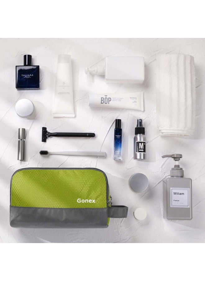 Gonex - Travel Toiletry Bag Nylon, Dopp Kit Shaving Bag Toiletry Organizer Green - Image 1