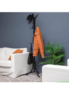 Arabest Standing Metal Coat Rack Hat Hanger 11 Hook for Jacket, Purse, Scarf Rack, Umbrella Tree Stand, Black  - Image 4