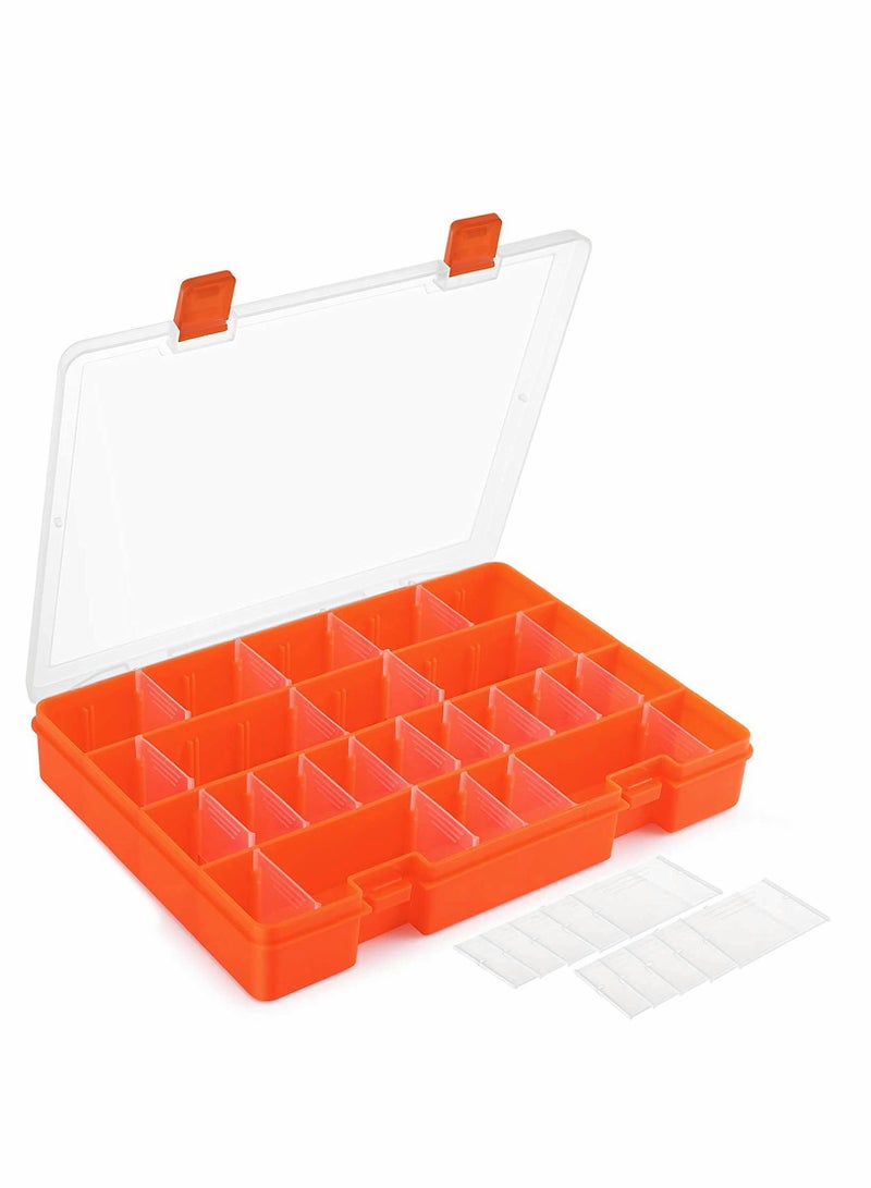 Excefore Plastic Compartment Container, Bead Storage Organizer Box Case with Adjustable Removable Dividers for Jewelry Craft Tackles Tools, 36 Compartments Storage Box (1PCS) - Image 1