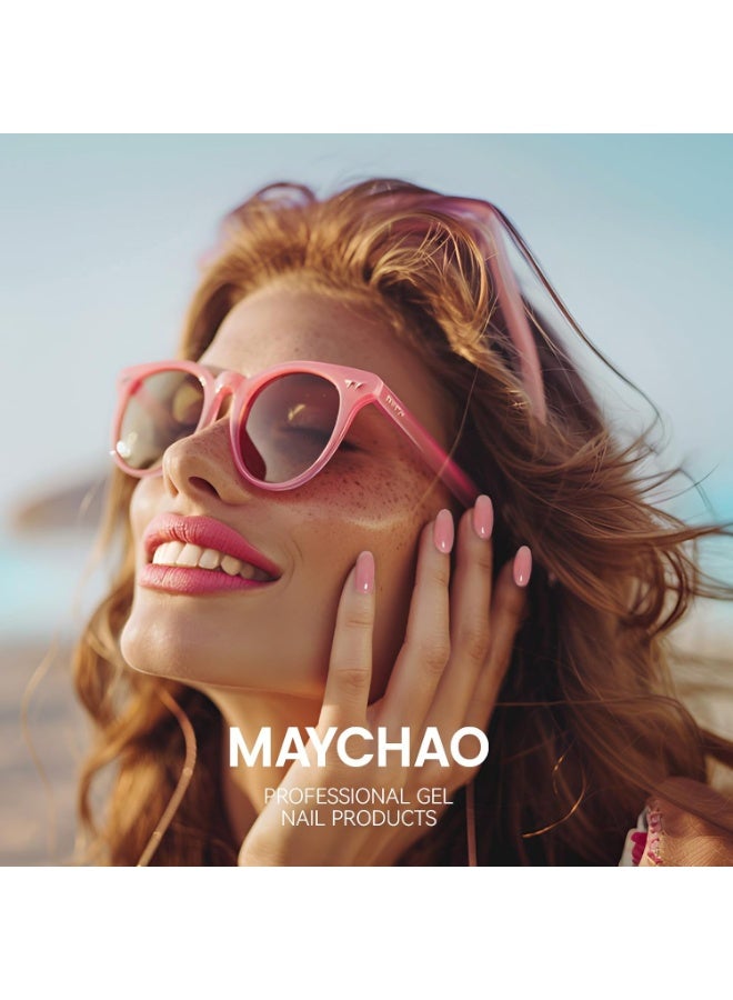 جل بناء أظافر وردي شفاف 7 في 1 15 مل جل بناء أساسي مقوي للأظافر جل بناء أظافر LED بالأشعة فوق البنفسجية في زجاجة لإصلاح الأظافر جل قوي لتقوية الأظافر جل بناء لتمديد الأظافر - Image 4