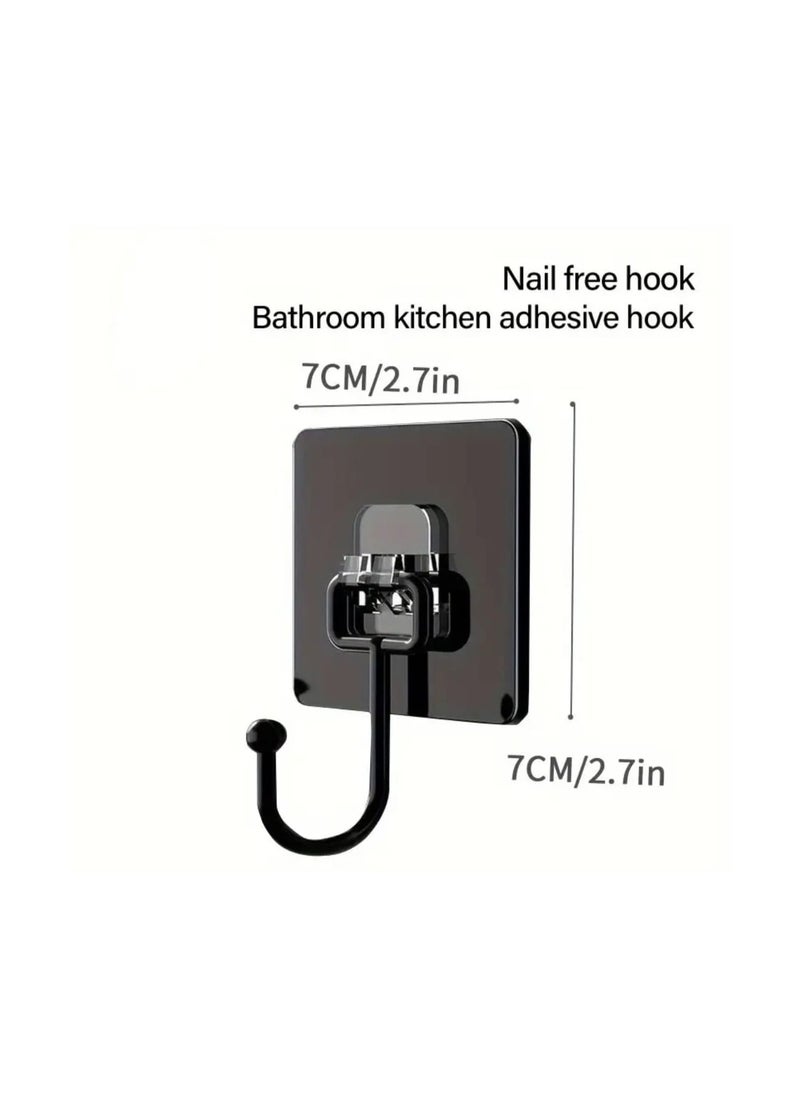 LDQ - 10 PCS Plastic Self Adhesive Utility Hooks-Wall Mount, Easy Install, Strong Hold, Waterproofing Self-Adhesive For Coats, Hats, Towels, Keys-Multipurpose Heavy Duty Hooks - Image 1
