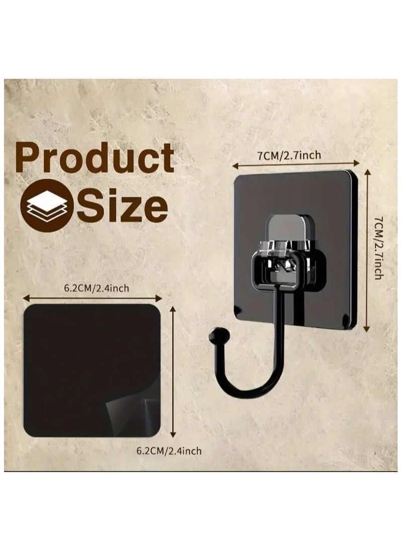 LDQ - 10 PCS Plastic Self Adhesive Utility Hooks-Wall Mount, Easy Install, Strong Hold, Waterproofing Self-Adhesive For Coats, Hats, Towels, Keys-Multipurpose Heavy Duty Hooks - Image 1