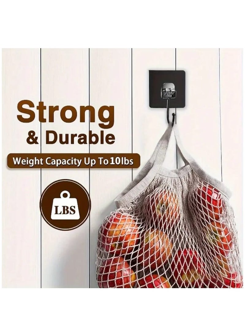 LDQ - 10 PCS Plastic Self Adhesive Utility Hooks-Wall Mount, Easy Install, Strong Hold, Waterproofing Self-Adhesive For Coats, Hats, Towels, Keys-Multipurpose Heavy Duty Hooks - Image 1
