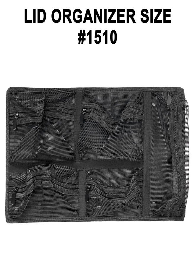 LAFENLIN Lid Organizer for Pelican 1510 Case, 5 Mesh Pockets Storage Organizer, Fits Camera Cases, Diving Dry Boxes, Hard Cases & Toolboxes - Includes Screws & Velcro Straps, Durable, Thickening Mesh - Image 2