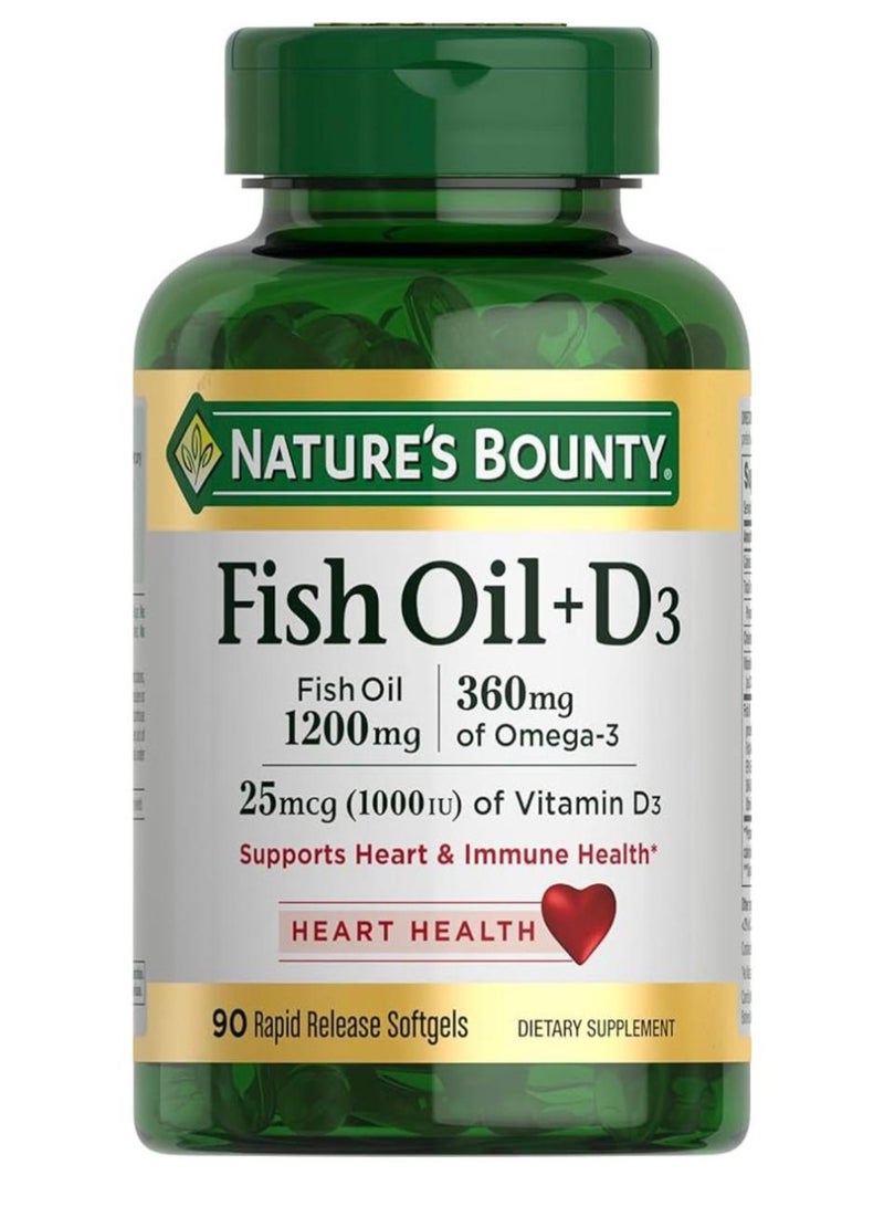 Natures bounty fish oil+d3 90  rapid release softgels