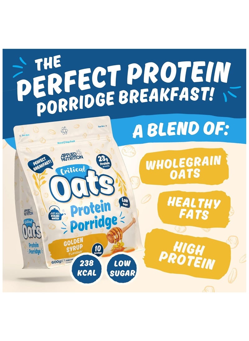 Applied Nutrition - Critical Oats Advanced Protein Porridge  Whey Protein Powder Blend with Wholegrain Oats Golden Syrup 600 gm - Image 1