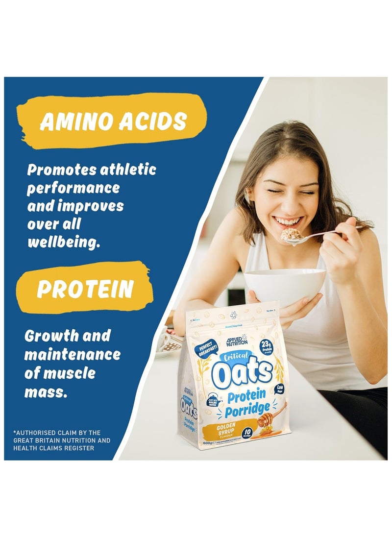 Applied Nutrition - Critical Oats Advanced Protein Porridge  Whey Protein Powder Blend with Wholegrain Oats Golden Syrup 600 gm - Image 1
