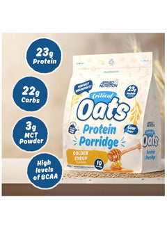 Applied Nutrition Critical Oats Advanced Protein Porridge  Whey Protein Powder Blend with Wholegrain Oats Golden Syrup 600 gm  - Image 2