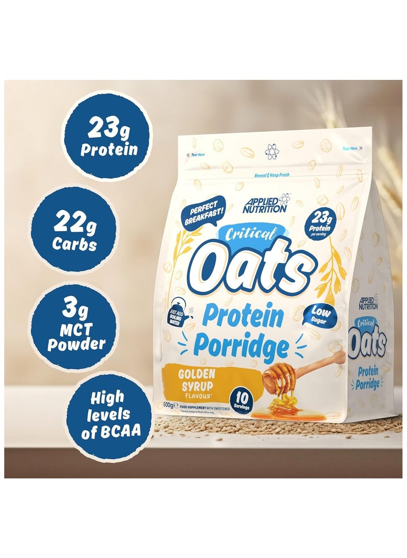 Applied Nutrition - Critical Oats Advanced Protein Porridge  Whey Protein Powder Blend with Wholegrain Oats Golden Syrup 600 gm - Image 1