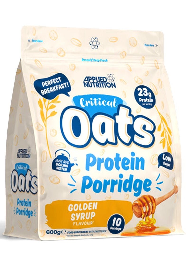 Applied Nutrition Critical Oats Advanced Protein Porridge  Whey Protein Powder Blend with Wholegrain Oats Golden Syrup 600 gm - Image 1