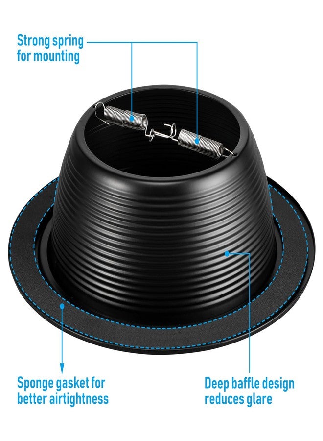 TORCHSTAR 12-Pack 6 Inch Recessed Light Black Baffle Trim with Detachable Ring, Full Metal, Ceiling Can Light Trim for 6 Inch Cans, Fit Halo/Juno Remodel Housing - Image 4