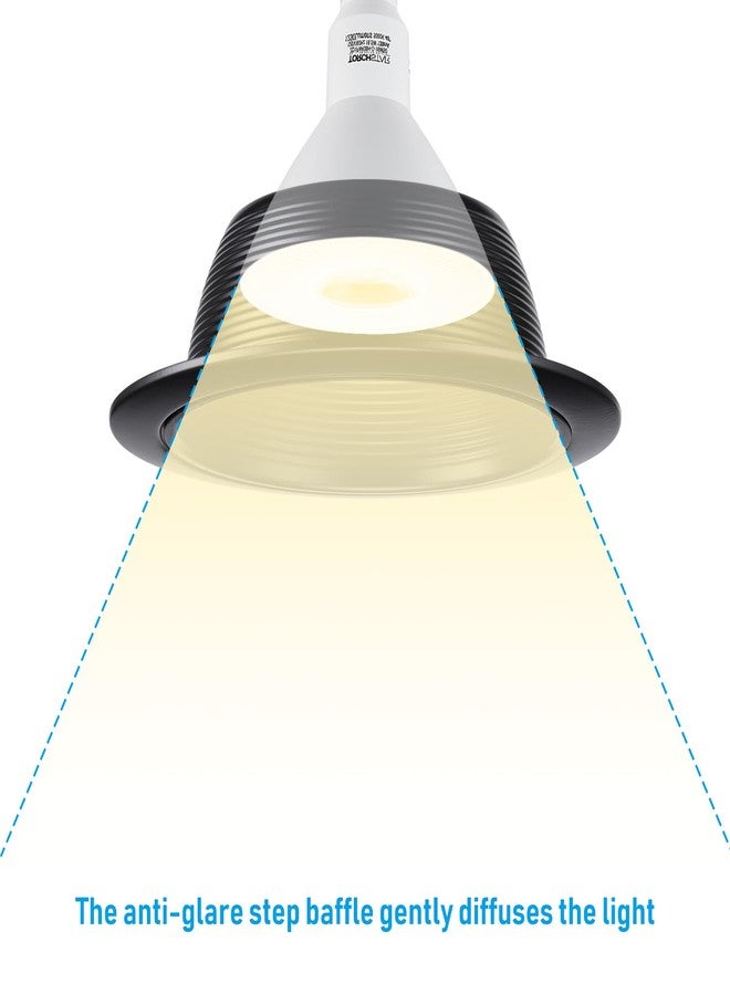 TORCHSTAR 12-Pack 6 Inch Recessed Light Black Baffle Trim with Detachable Ring, Full Metal, Ceiling Can Light Trim for 6 Inch Cans, Fit Halo/Juno Remodel Housing - Image 3