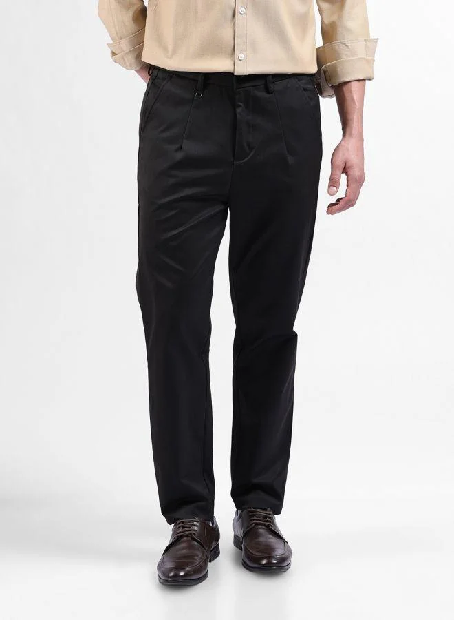 شركة المرآب الهندية Men Relaxed Fit Solid Cross Pocket Mid-Rise Trousers