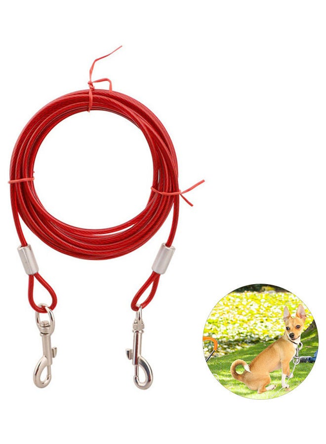 Loquat Tie Out Cable for Dogs 5 meter Red 14.00 x 5.00 x 14.00cm - Image 1