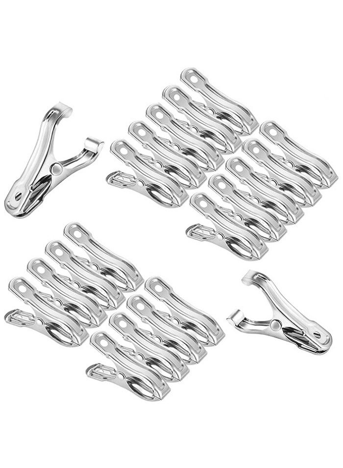 20 Pcs 2inches Gardening Clips for Netting, Greenhouse Clamps Made of Stainless Steel, Have a Strong Grip of Metal Clips, For 3/8'', 1/2'', 3/4'' Garden Hoops or Greenhouse Frame - Image 1