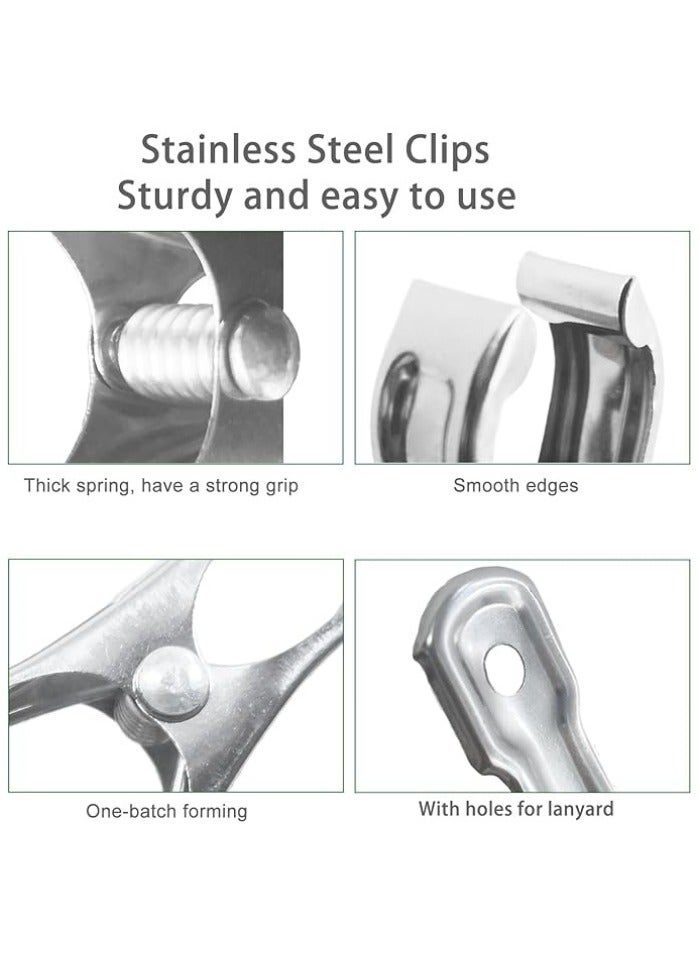 20 Pcs 2inches Gardening Clips for Netting, Greenhouse Clamps Made of Stainless Steel, Have a Strong Grip of Metal Clips, For 3/8'', 1/2'', 3/4'' Garden Hoops or Greenhouse Frame - Image 3
