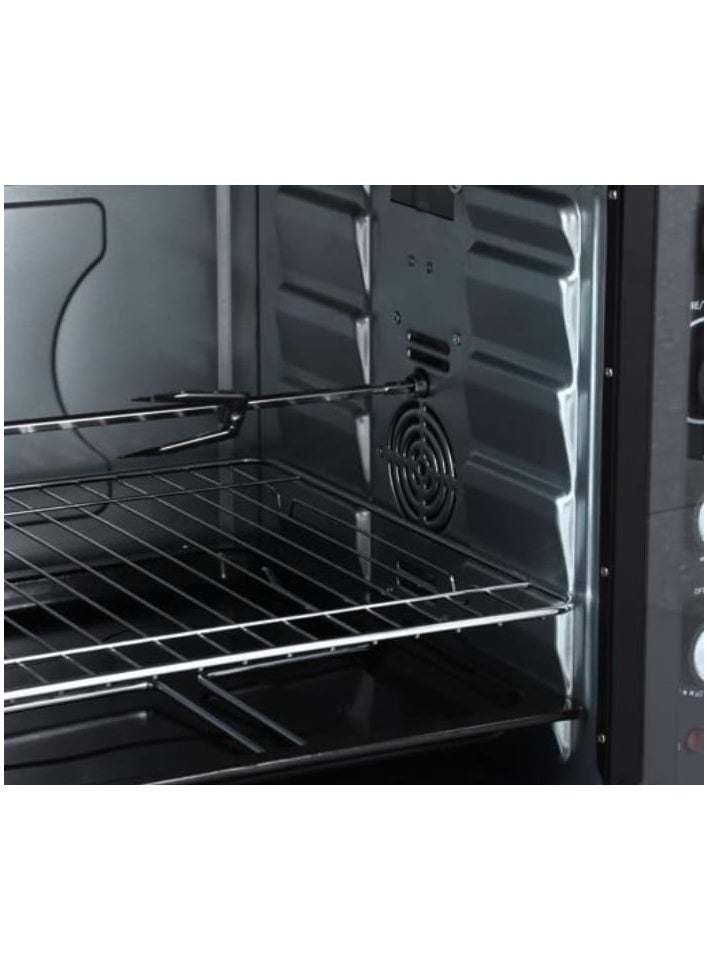 Generic Electric Oven with Rotisserie, Convection, 60L Capacity, 2200W - Stainless Steel Heating Elements, 60-Minute Timer, Heat-Resistant Tempered Glass Window, Indoor Cooking Lamp| Golden  - Image 2