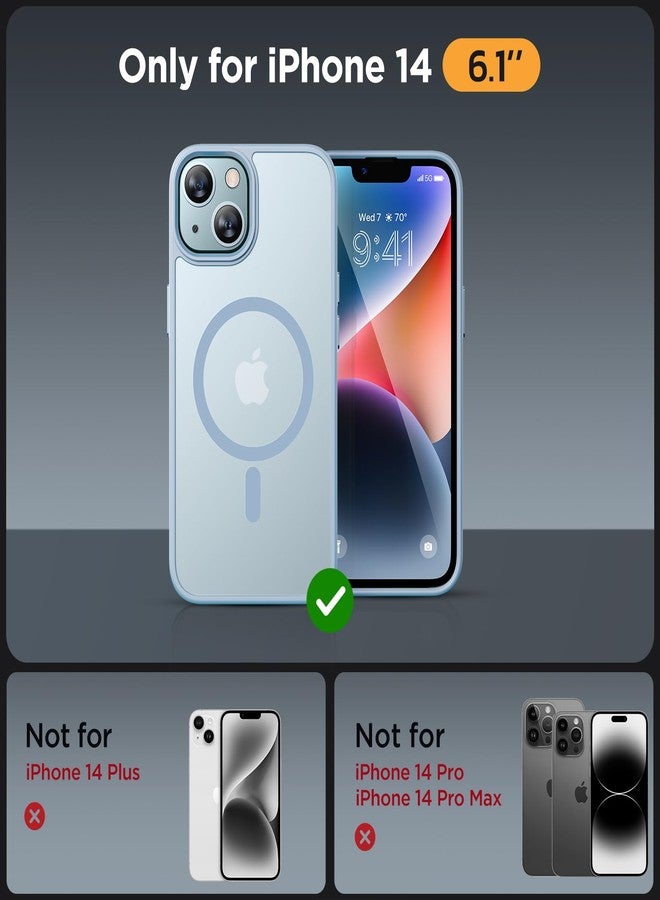 Miracase Magnetic for iPhone 14 Case 6.1 Inch [Compatible with MagSafe] [with 2X Screen Protectors] Military-Grade Protection, Anti-Fingerprint, Slim Phone Cover for iPhone 14 - Light Blue - Image 2