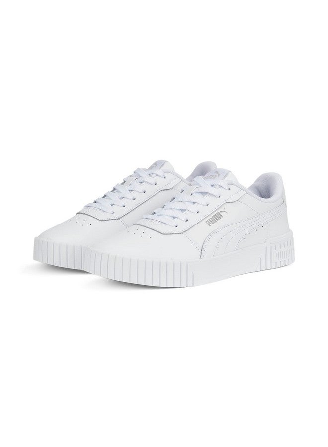 Puma Womens Carina 2.0 White-White-Silver Sneaker - 4 UK (38584902) - Image 2