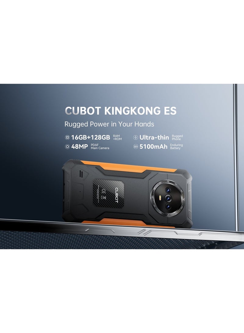 CUBOT KINGKONG ES Rugged Phone, 16GB(6+10 Virtual) RAM+128GB ROM, 6.56" 90Hz HD+ Screen, 48MP Triple Camera, 5100mAh Battery, IP68/IP69K Waterproof Dustproof Outdoor Smartphone, Android 14, T606 Octa-Core, 1TB Expandable - Image 2
