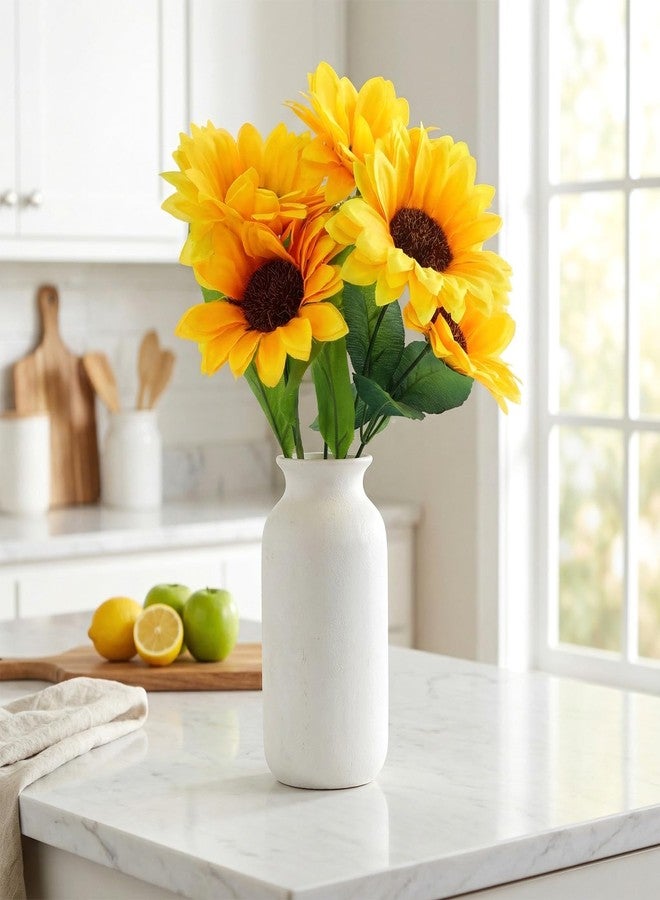 SXoonKing Artificial Sunflowers, Fake Sunflowers Artificial Flowers for Vase, Fall Silk Flowers with Stems for Kitchen Bouquet Wedding Table Home Porch Garden Indoor Outdoor Decor (4 Bundles Total 20 Heads) - Image 4