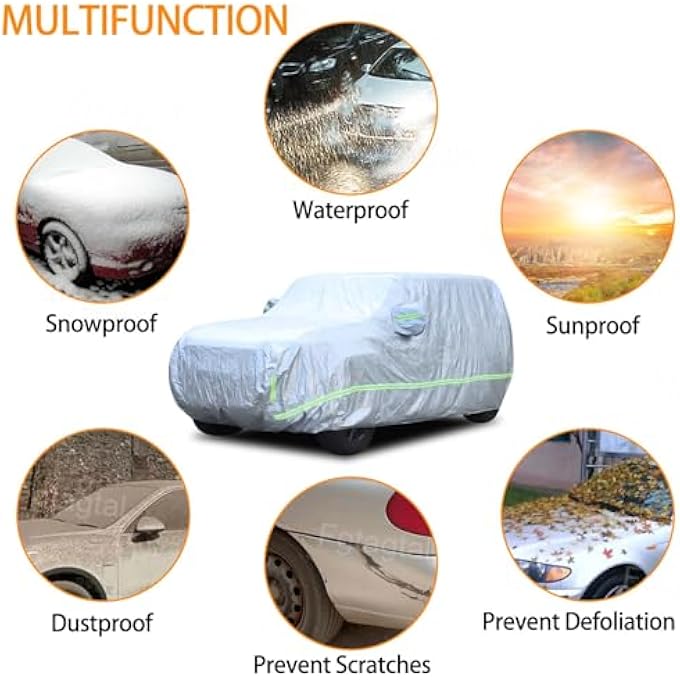 rayihni Compatible with Toyota Land Cruiser 250 Prado 2024 Car Cover Waterproof All Weather Outdoor Full Car Cover, Sun Hail UV Snow Dust Protection, Car Full Exterior Protection Cover - Image 3