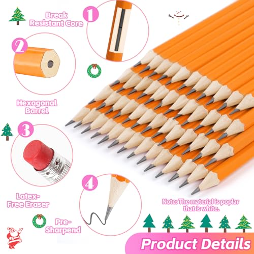 Donyang 360 Pack #2 Pencils Bulk, Pre-Sharpened Number 2 HB Yellow Pencils with Top Erasers for School Classroom College Essentials Teacher Office Accessories, Writing, Drawing, Sketching - Image 2