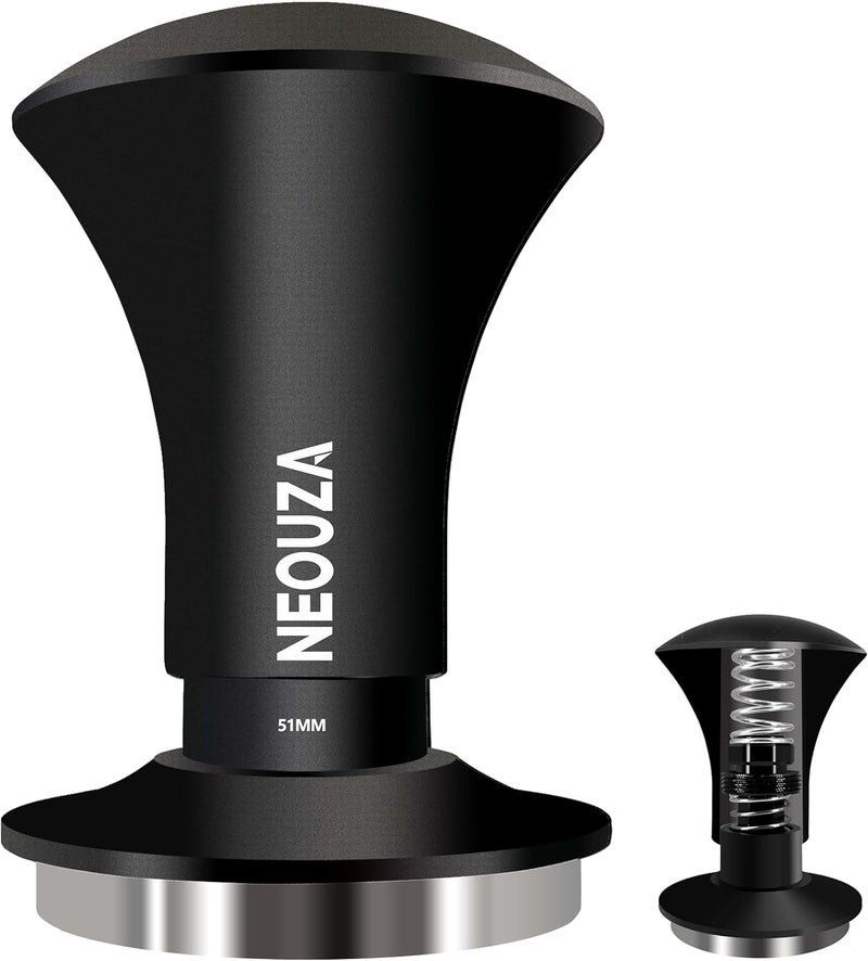 NEOUZA Espresso Tamper V2 508mm Dual Calibrated Spring Loaded for Coffee Machine Portafilter Anti Pressure Deflection Refined Handle Stainless Ripple Base - Image 1