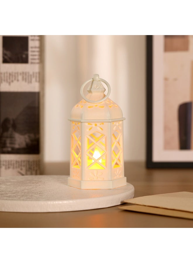 Ramadan Lantern, Ramadan Decorations Lights, Vintage LED Lantern Hollow Design Decorations for Ramadan Holiday Table Decor - Image 1