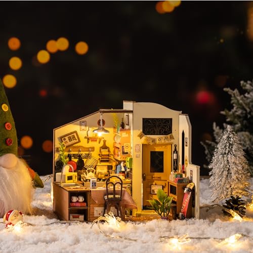 Rolife DIY Miniature Cozy Kitchen House Kit for Adults to Build, Tiny House Making Kit with Furnitures, Halloween/Christmas Decorations/Gifts for Family and Friends (Cozy Kitchen) - Image 2