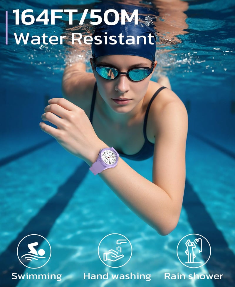 SOCICO Watch for Men Women Big Face Classic Analog Quartz Sports Backlight Unisex Waterproof Nurse Watch for Medical Army Military Time with Second Hand Easy to Read Casual Wristwatch - Image 3