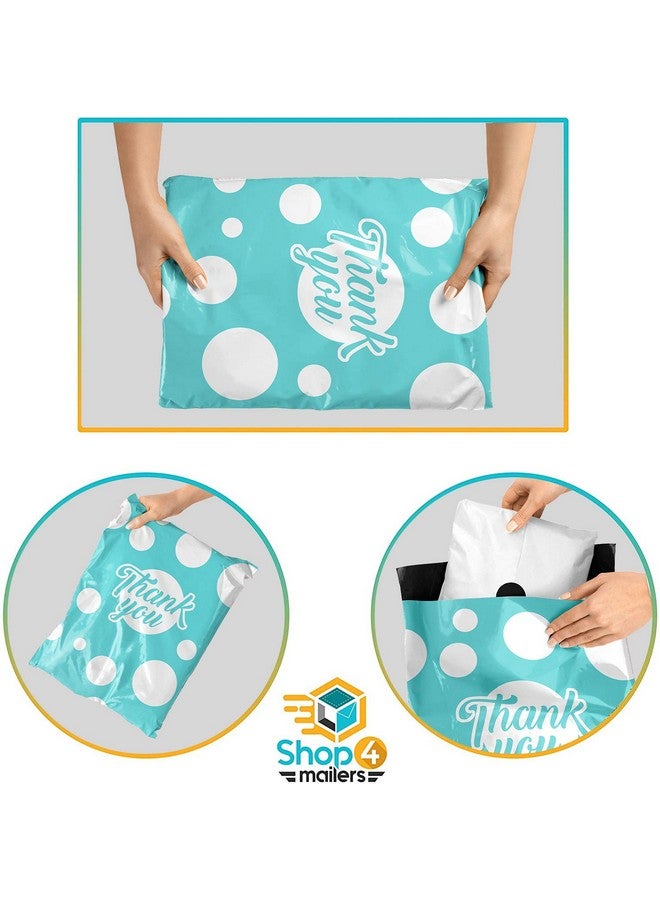 Shop4Mailers 10 X 13 Teal And White Polka Dot Thank You Poly Bag Mailer Envelopes 2 Mil (100 Pack Teal) - Image 4