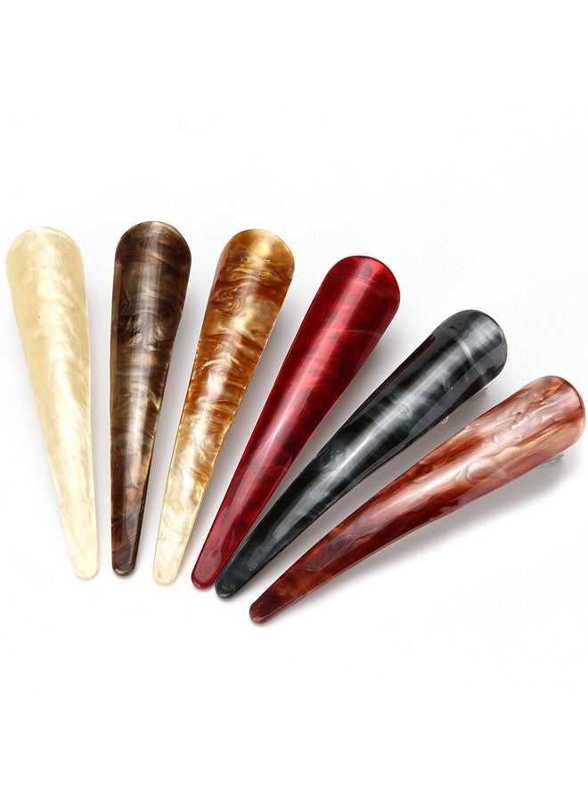 LONEEDY 6 Pack 3.3Inch Duck Teeth Bows Hair Clips Hair Grip Crocodile Accessories Hairpins Chic Styling Claw Hair Barrettes Makeover Pinch Clip Classic - Image 2