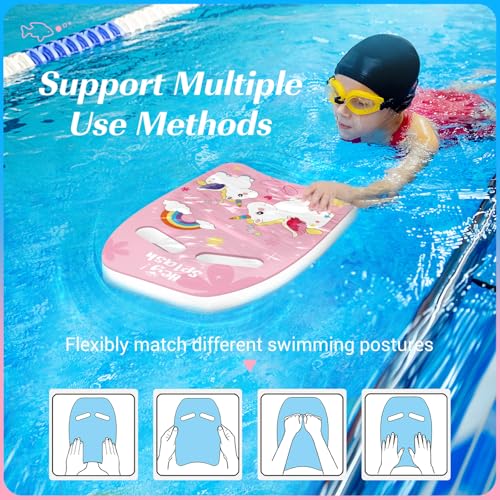 HeySplash Swim Kickboard for Kids, Swimming Kickboard Cute Pattern Swim Training Aid for Children, Pool Exercise Equipments for Beginning Swimmers Safety Swim Board Auxiliary, Light Pink Unicorn - Image 5
