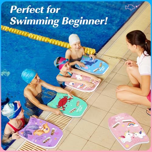 HeySplash Swim Kickboard for Kids, Swimming Kickboard Cute Pattern Swim Training Aid for Children, Pool Exercise Equipments for Beginning Swimmers Safety Swim Board Auxiliary, Light Pink Unicorn - Image 4