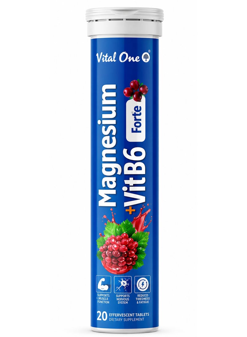 Magnesium + Vitamin B6 Forte – 20 Effervescent Tablets
