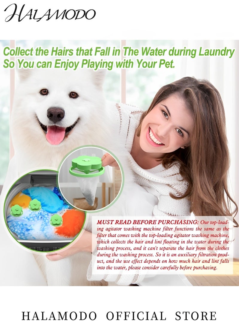 HALAMODO Lint Catcher for Laundry Household Reusable Washing Machine Floating Lint Mesh Bag Pet Hair Filter Washer Lint Trap Net Pouch Washing Machine Lint Remover  - Image 2