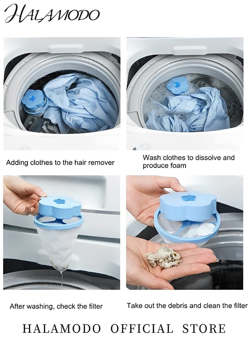 HALAMODO Lint Catcher for Laundry Household Reusable Washing Machine Floating Lint Mesh Bag Pet Hair Filter Washer Lint Trap Net Pouch Washing Machine Lint Remover  - Image 4