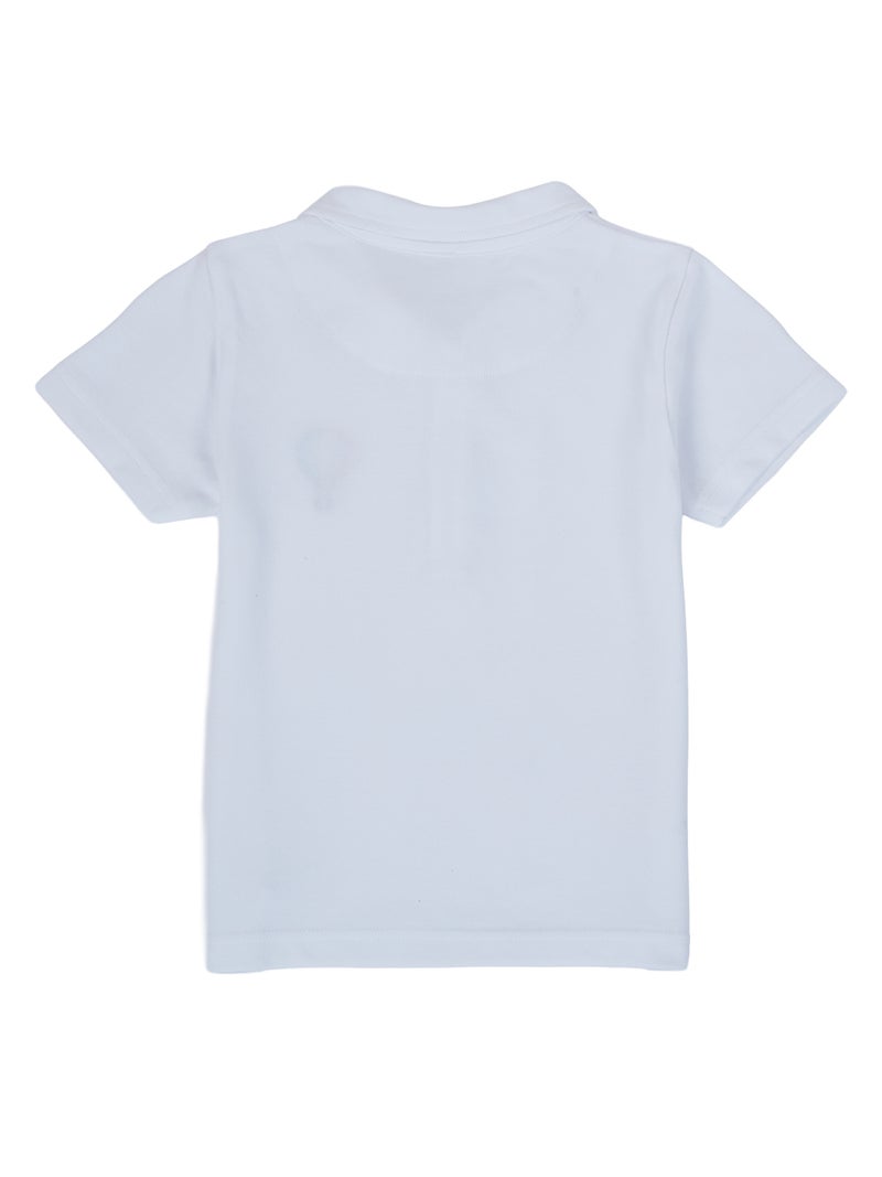 Pranava White Organic Cotton Polo Shirt for Kids - Image 2