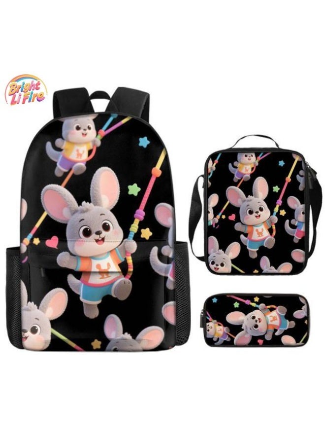Bright Li Fire Cute cartoon bag set | shoulder + handbag + stationery bag | school season/holiday gift hot recommendation  - Image 1