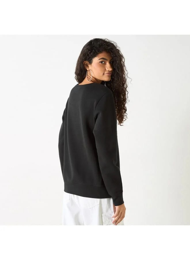 Lee Cooper Lee Cooper Logo Embossed Sweatshirt with Long Sleeves
