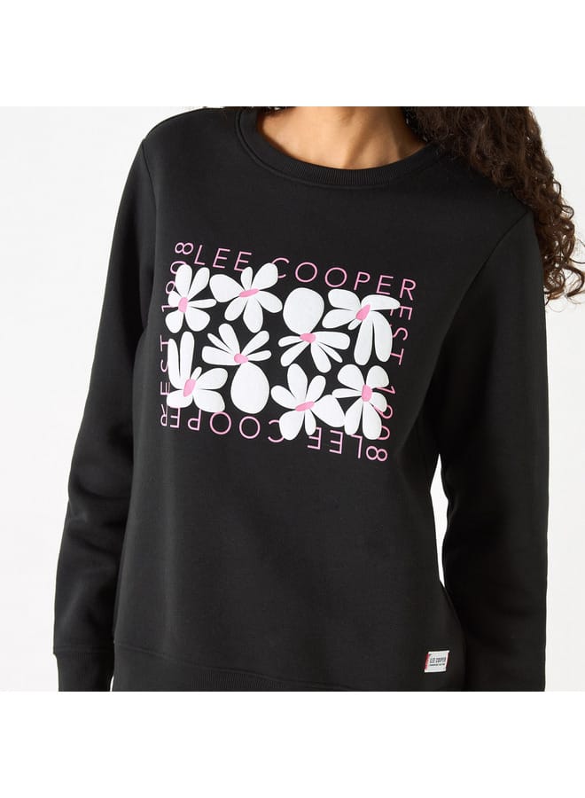 Lee Cooper Lee Cooper Logo Embossed Sweatshirt with Long Sleeves  - Image 4