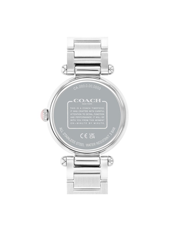 COACH ساعة يد نسائية من الستانلس ستيل بعقارب دائرية الشكل 14504182 - 34 ملم - Image 3