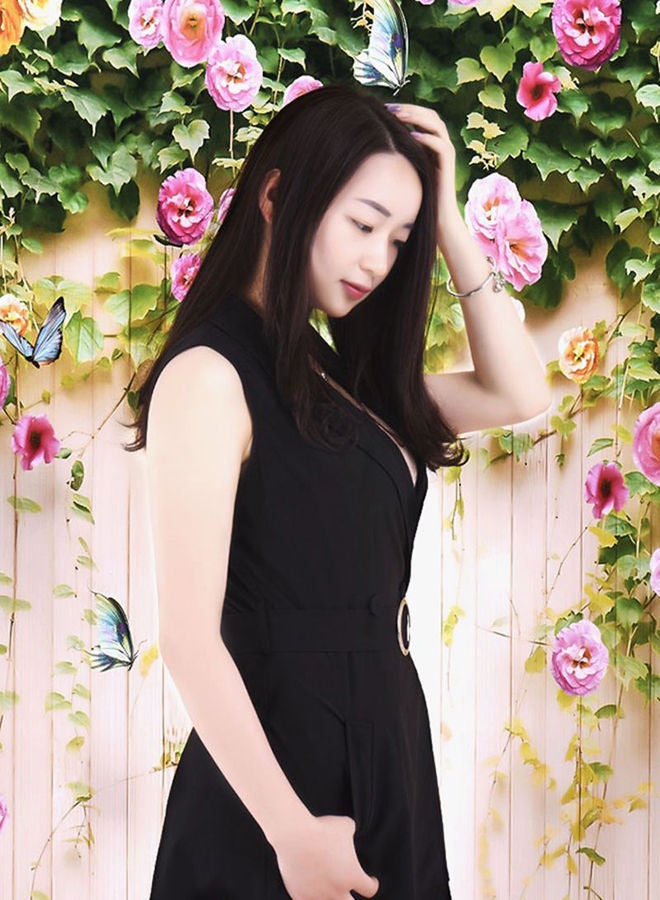 NIBEMINENT Flower Wood Pattern Photography Backdrop 2x3meter Pink/Green/Yellow - Image 3