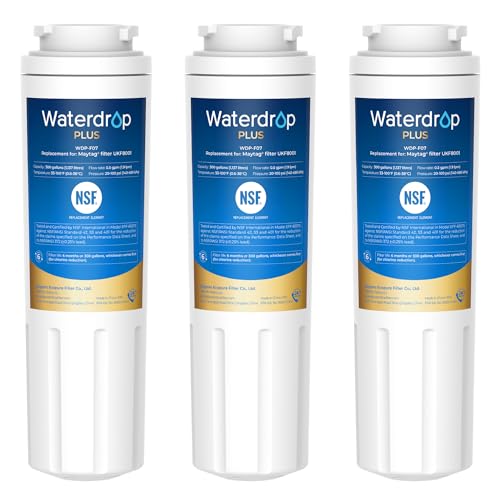Waterdrop Plus UKF8001 NSF 401,53 Certified Refrigerator Water Filter, Reduce PFAS, Replacement for Whirlpool® Everydrop® Filter 4, EDR4RXD1, Maytag® UKF8001AXX, 3 Filters (Package May Vary) - Image 1